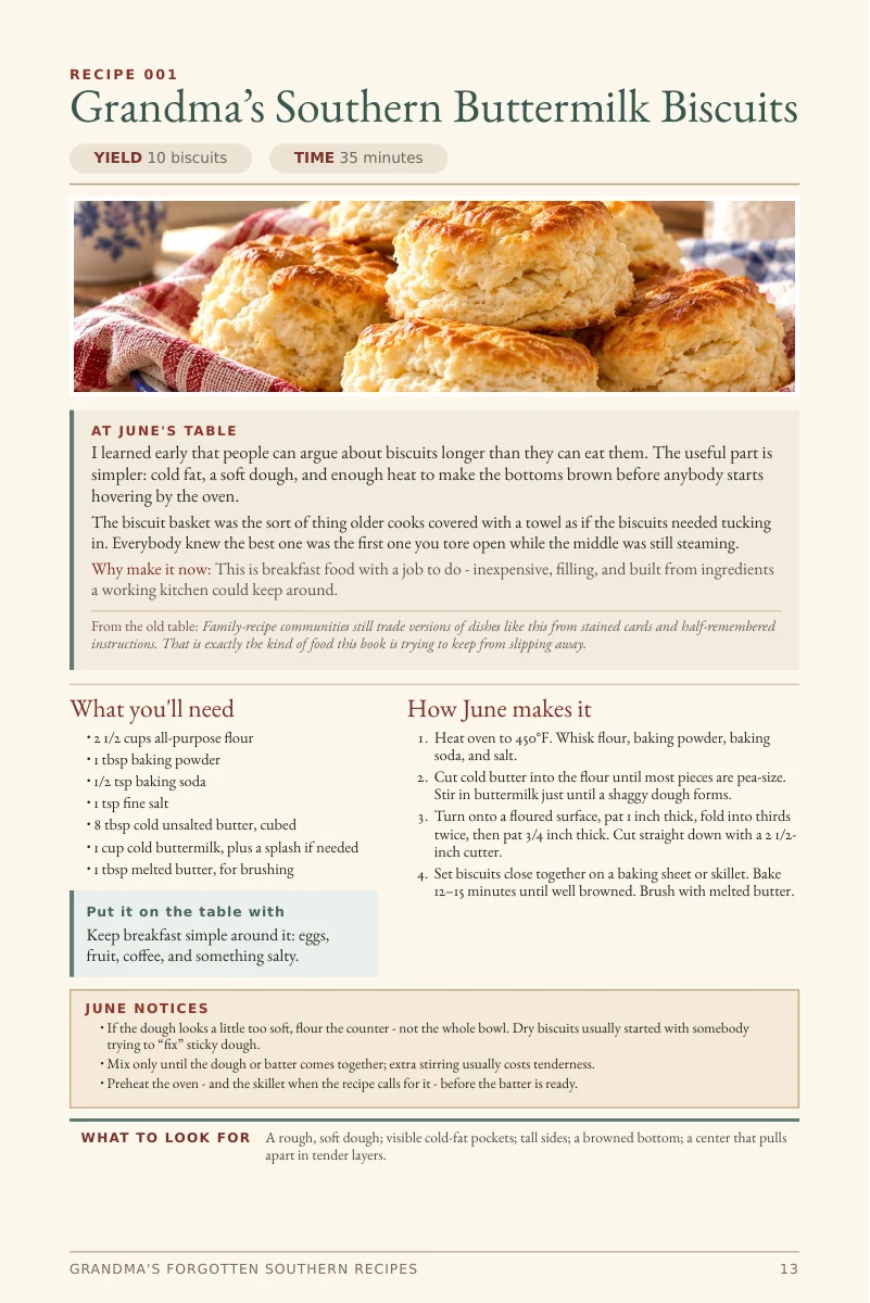 Full page from the buttermilk biscuits chapter